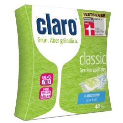 Ekologiškos indaplovių tabletės CLARO Classic 40vnt