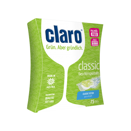 Ekologiškos indaplovių tabletės CLARO Classic 75vnt